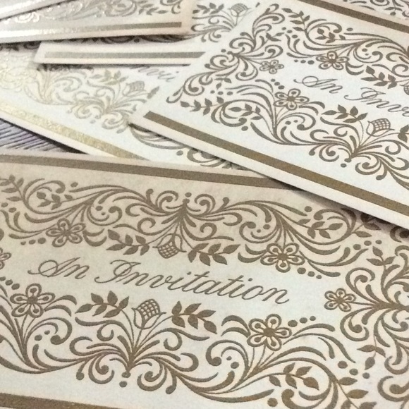 Vintage Golden Scroll Hallmark Invitations - Picture 7 of 8